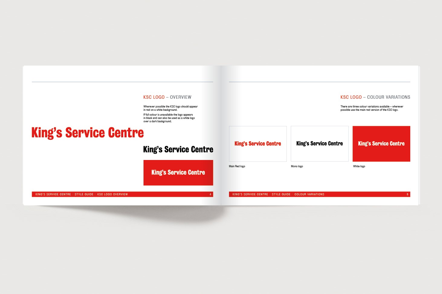 Brochure spread showing logos for KSC